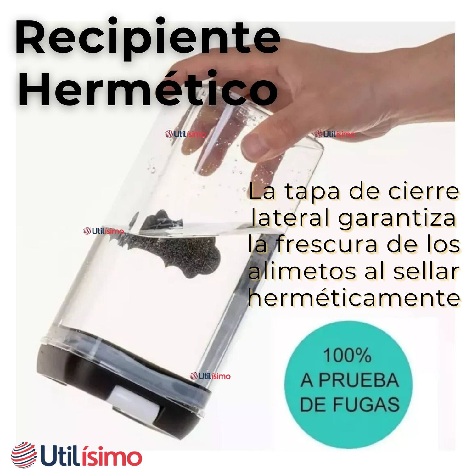 Set Contenedores De Alimentos 7 Piezas Herm&eacute;ticos De Plastico Cocina Despensa Negro image number 5.0