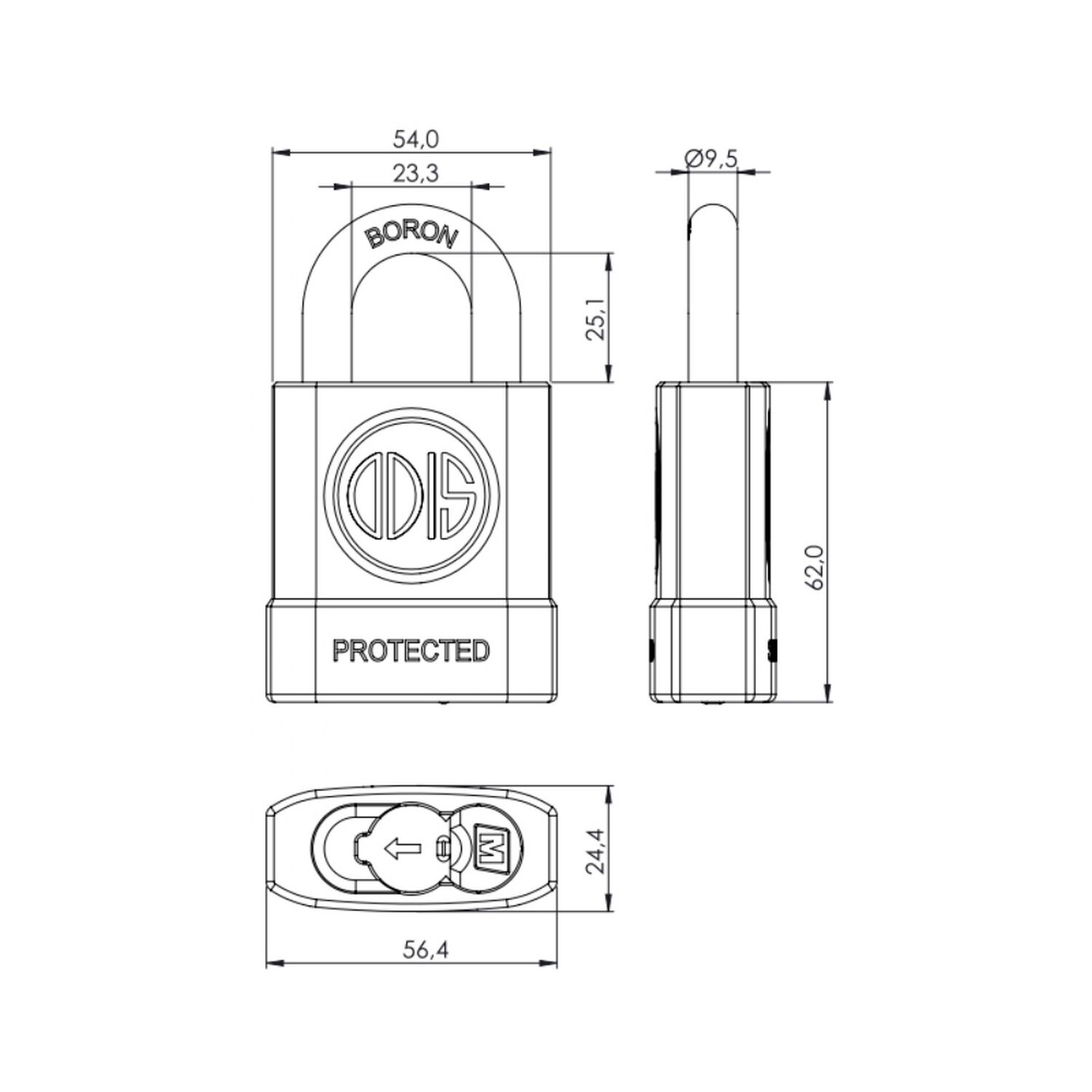 Candado Odis M50 Protected 54mm image number 2.0