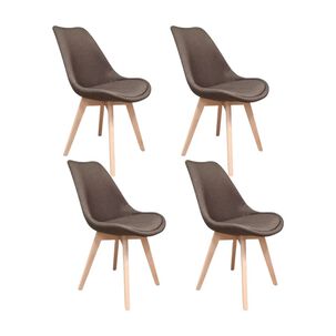 Pack 4 Sillas Tulip Lino Cafe