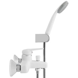 Monomando Llave Grifo Para Tina Ducha Modelo Padova Stretto Color Blanco