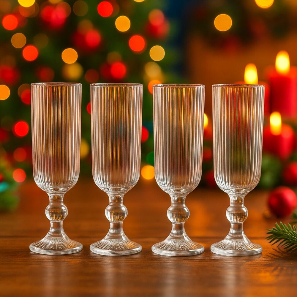 Set 24 Copas Flute Talladas 160ml Lisa Allegra De Vidrio image number 3.0