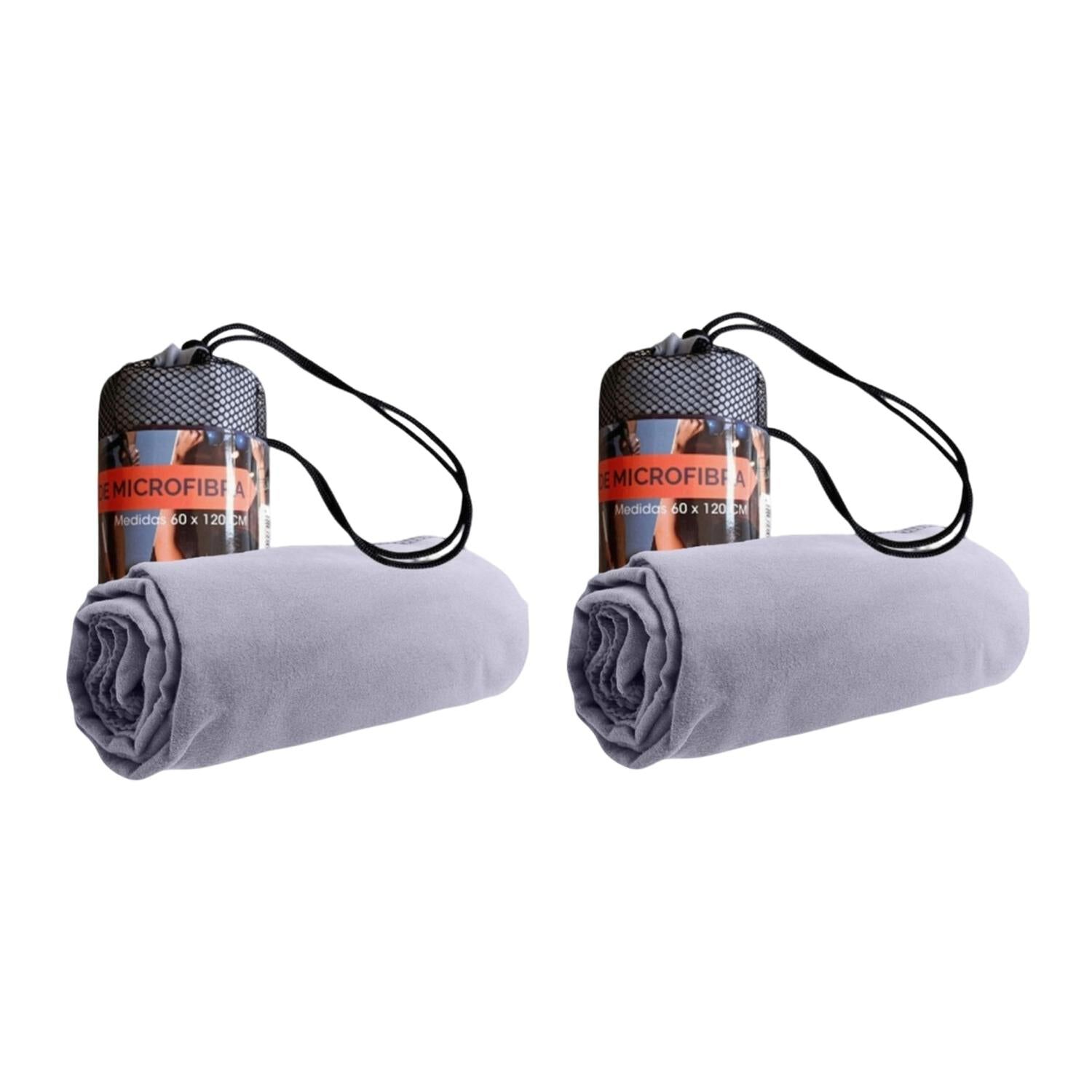 Pack 2 Toallas Microfibra Suede Gris image number 0.0
