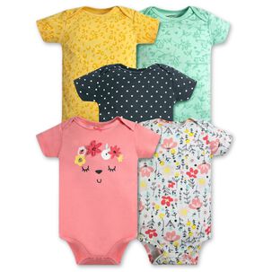 Pack 5 Bodys Ni&ntilde;a Manga Corta Tedmimak 100% Algod&oacute;n Rosa Floreado