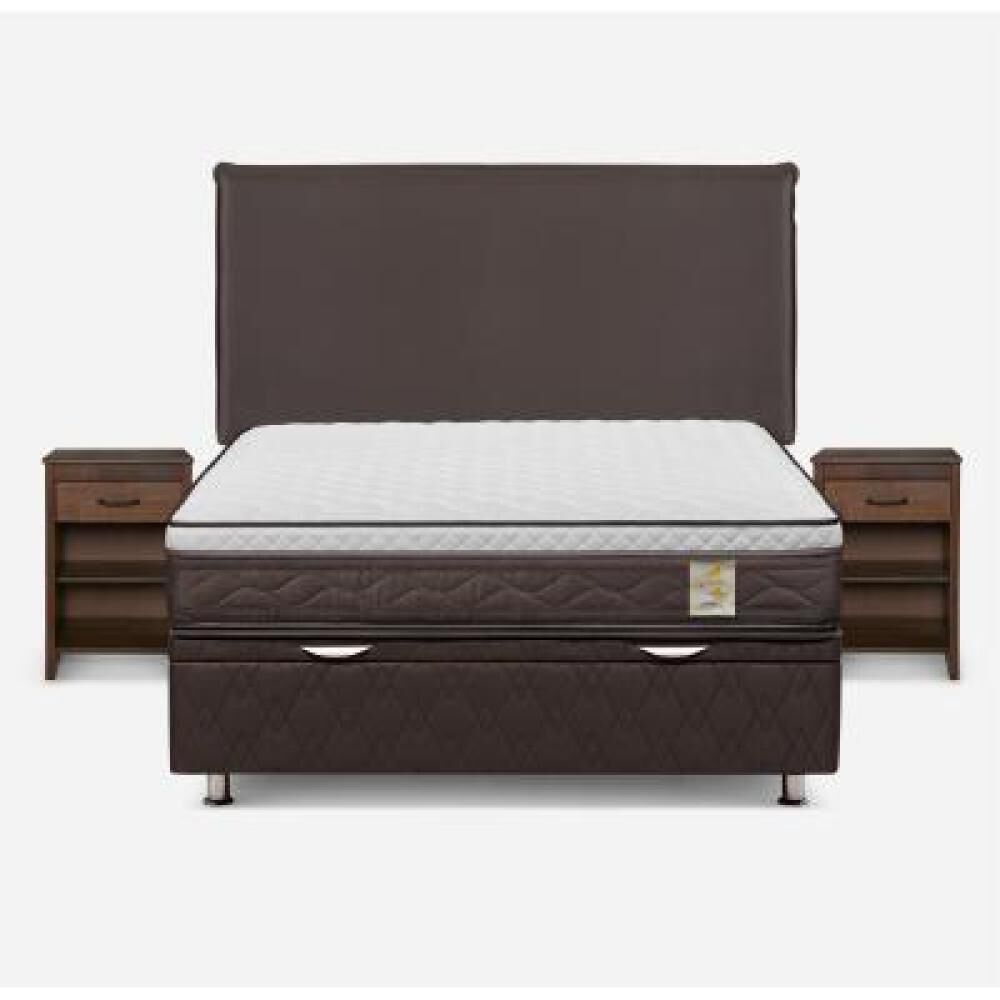 Cama Ba&uacute;l Rosen New Style 4 / 2 Plazas / Base Normal + Set De Maderas image number 6.0