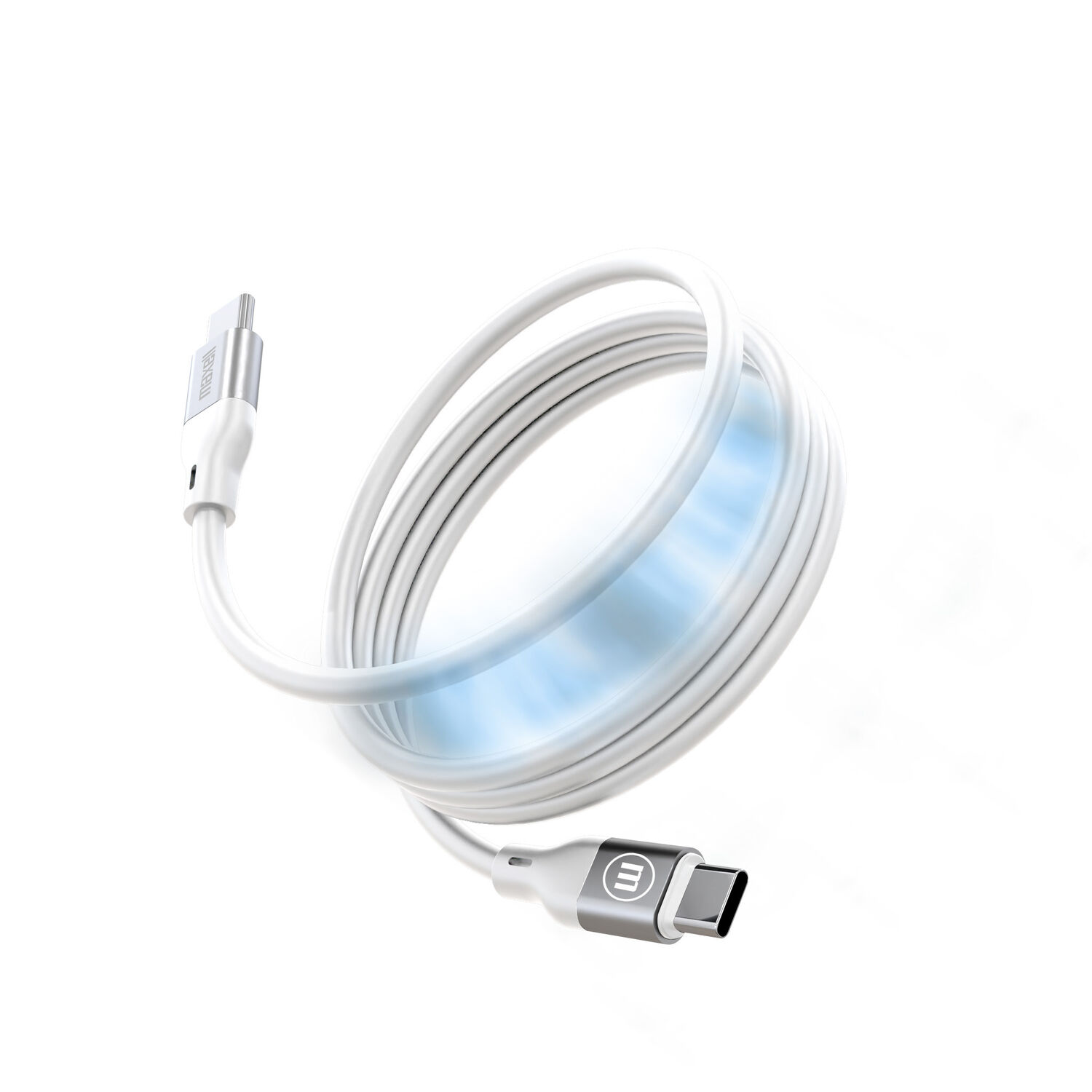 Cable Magn&eacute;tico 60w Usb C A Usb C Maxell 1.2 Metros Carga R&aacute;pida Blanco image number 0.0