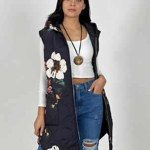 Parka Italiana Larga Diseño Flores