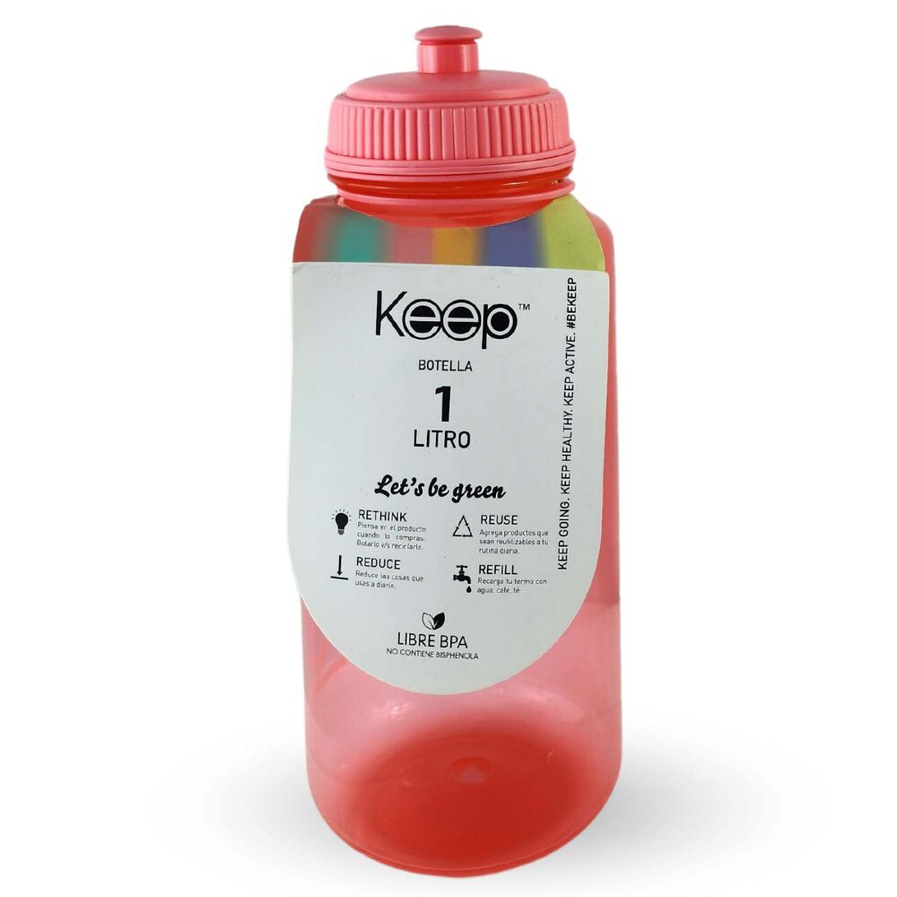 Botella Keep 1 Litro Sport Gym Ejercicio Coral image number 2.0
