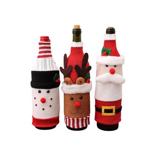 Juego 3 Fundas Botella Vino Decoración Navideña Hogar Pascua