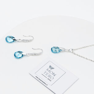Conjunto Milan Cristales Genuinos Aquamarine