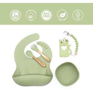 Set Alimentaci&oacute;n Bebesit March Silicona Verde