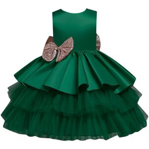 Vestidos De Fiestas Con Tul Y Volantes Para Niñas 1 A 5 Años Princesa Esmeralda
