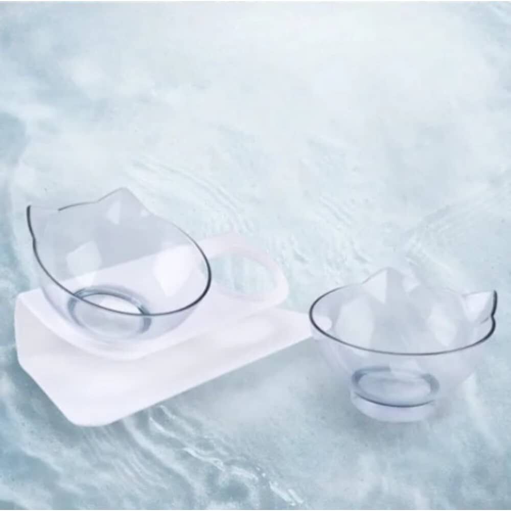 Plato Doble Para Mascotas Con Forma De Gato 15 image number 1.0