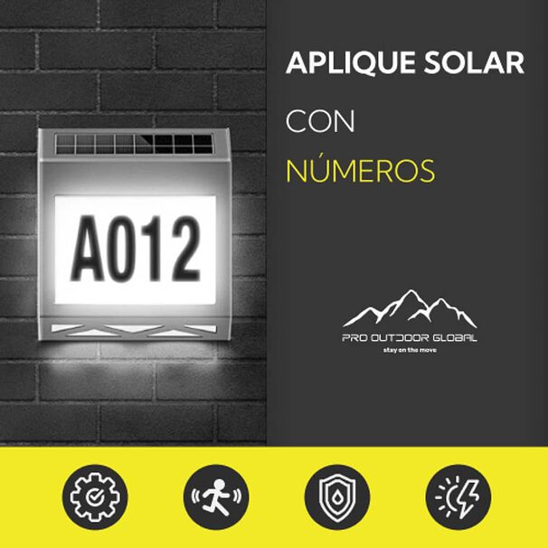 Aplique Solar Contra Agua Con Numeros De Casa