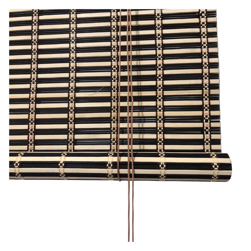 Cortina Persiana Roller Enrollable Bamb&uacute; Negro Beige 120x180 Cm image number 1.0