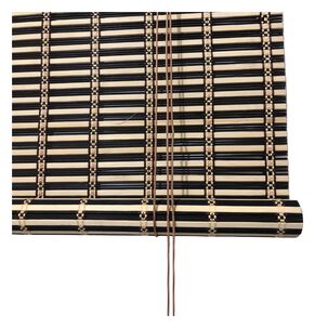 Cortina Persiana Roller Enrollable Bamb&uacute; Negro Beige 120x180 Cm