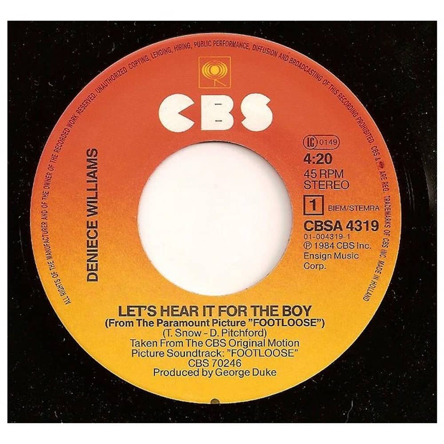 Deniece Williams - Let's Hear It For The Boy | 7'' Single Vinilo Usado image number 2.0