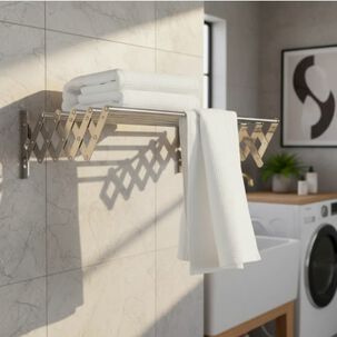 Toallero De Ba&ntilde;o Retr&aacute;ctil De Acero Inoxidable 5 Polos 80cm