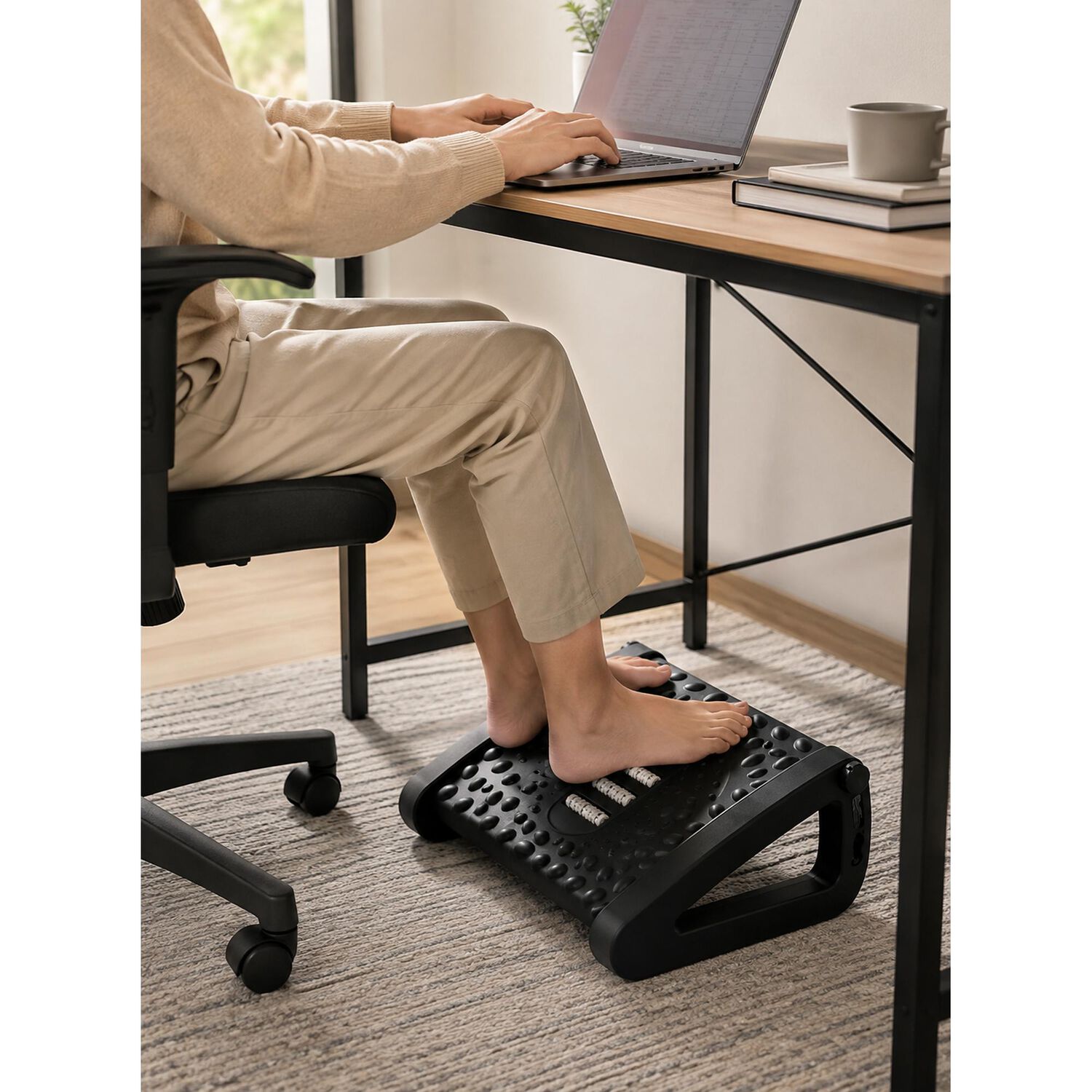 Reposapi&eacute;s Ergon&oacute;mico Ajustable Con Rodillos De Masaje image number 3.0