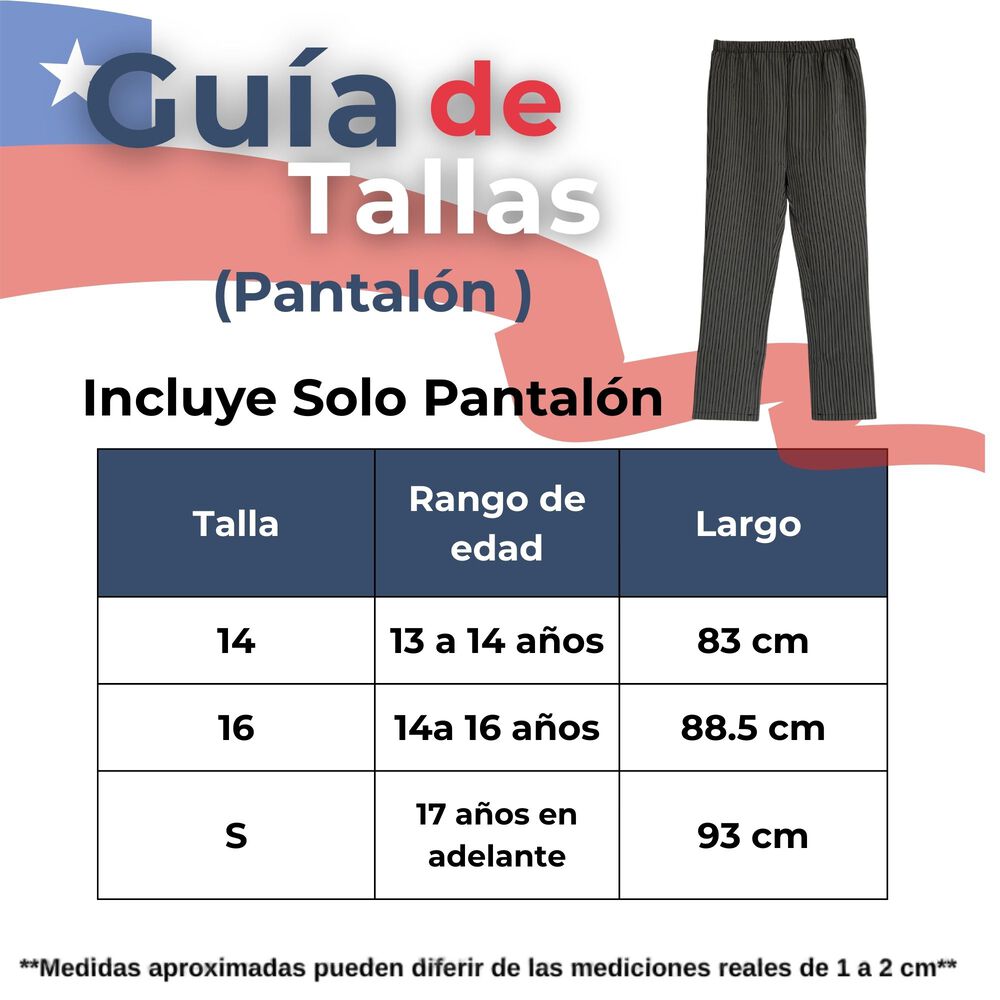 Pantalón Huaso Juvenil Gris Con Rayas Fiestas Patrias image number 2.0