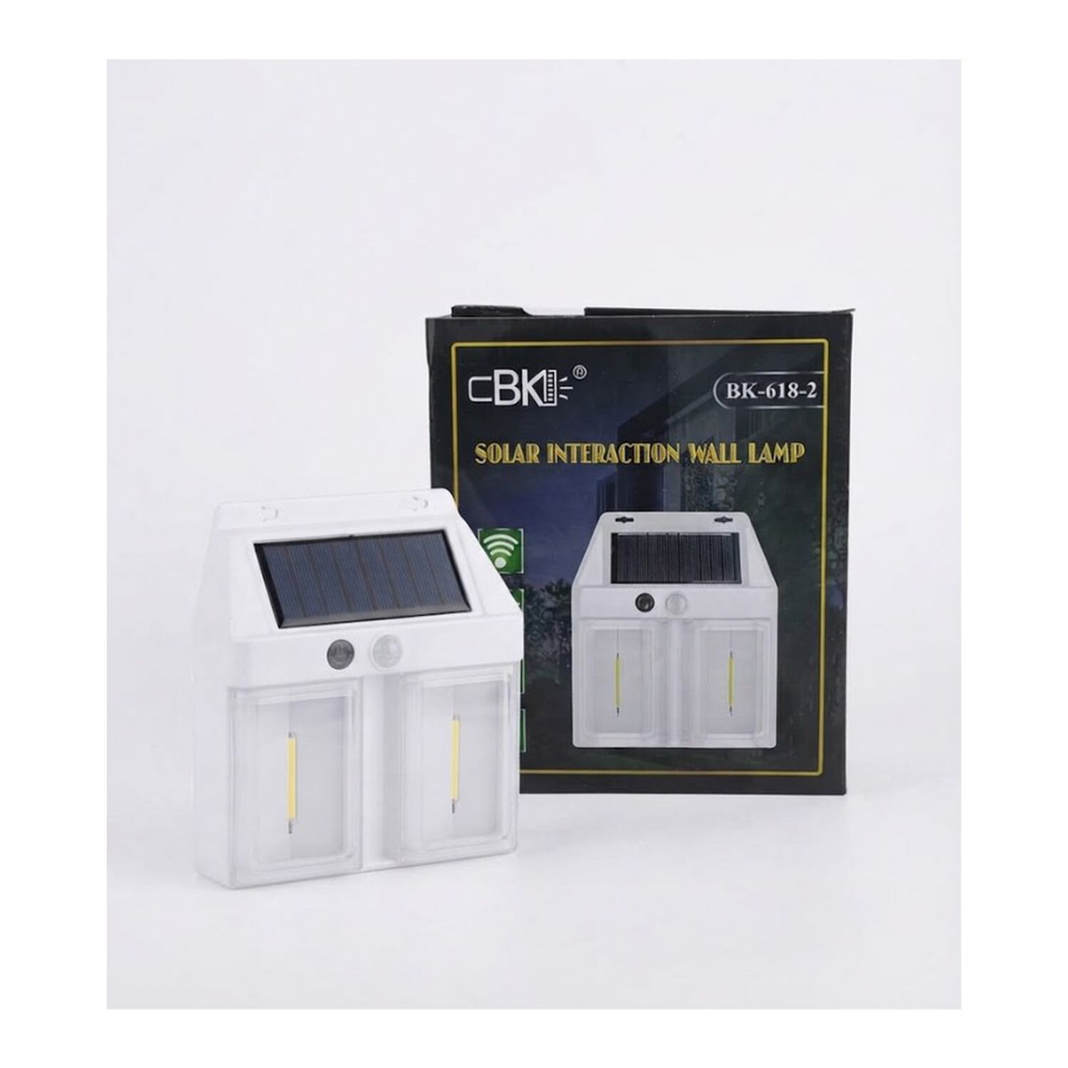 Farol Solar De Pared Led Con Sensor De Movimiento Exterior 2 Leds Luz C&aacute;lida image number 2.0
