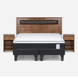 Cama Europea Rosen New Style 6 / 2 Plazas / Base Dividida + Set De Maderas