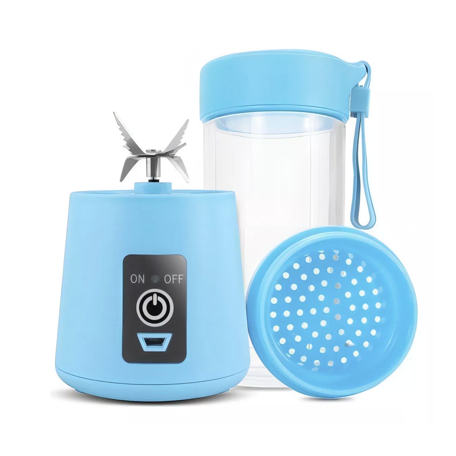 Licuadora Port&aacute;til Recargable Usb Batidos Smoothies Azul image number 1.0