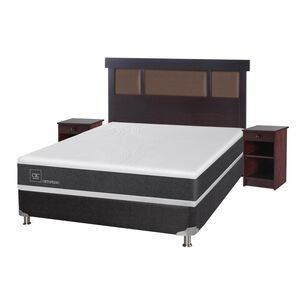 Box Spring Cic Ortopedic / 2 Plazas / Base Normal + Set De Maderas