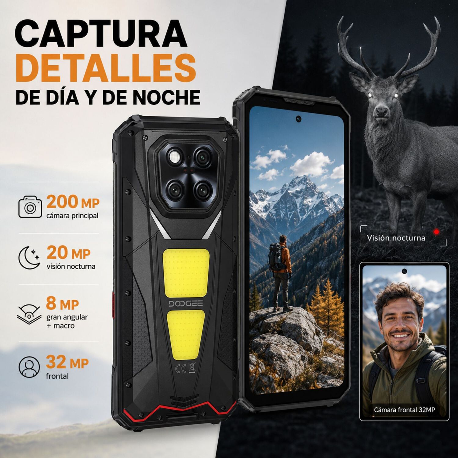 Celular Rugged Doogee V Max Lr 5g L&aacute;ser 40m 512gb 36gb Ram image number 6.0