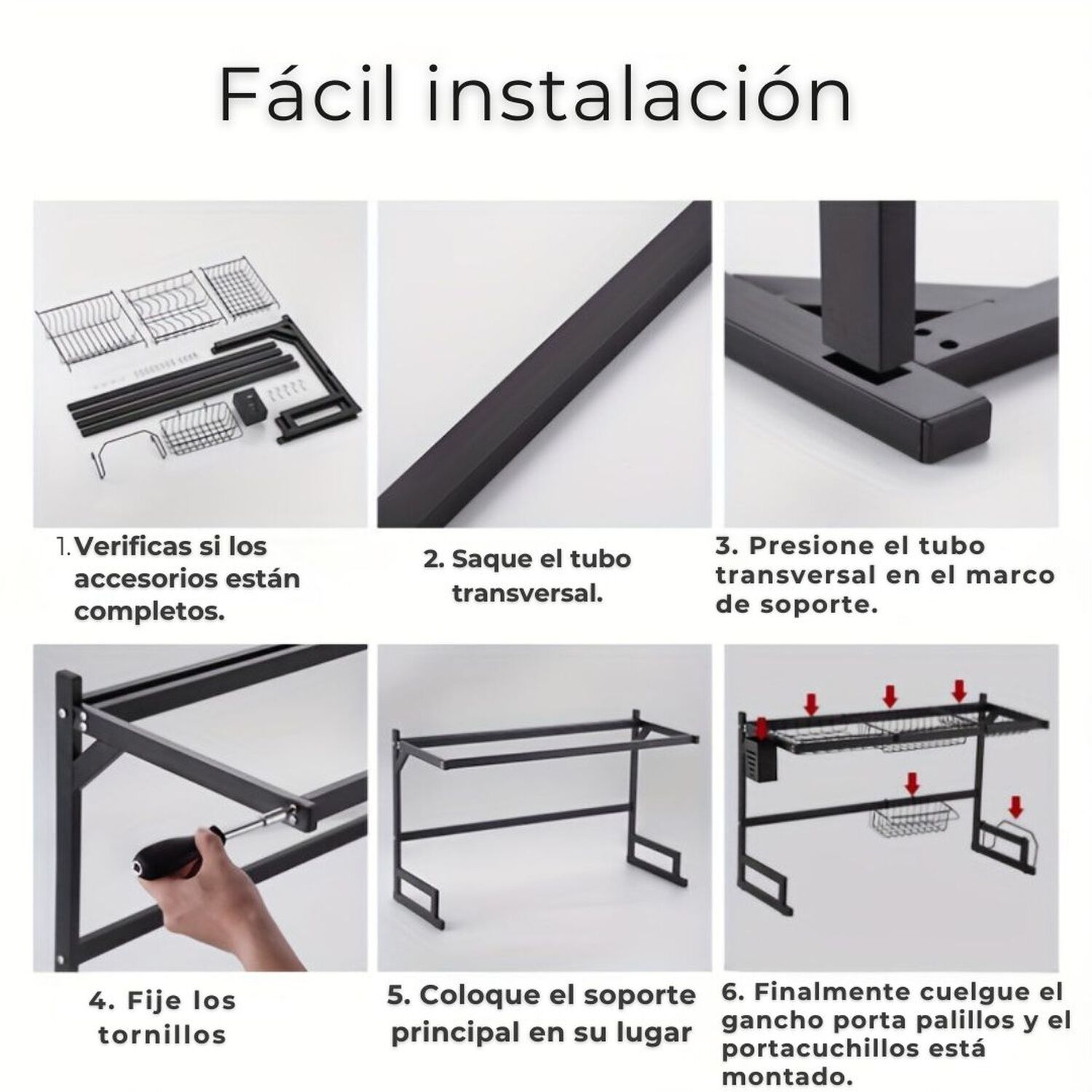 Escurridor De Platos Fregadero 2 Niveles Ajustable Acero Al Carbono Inox image number 5.0