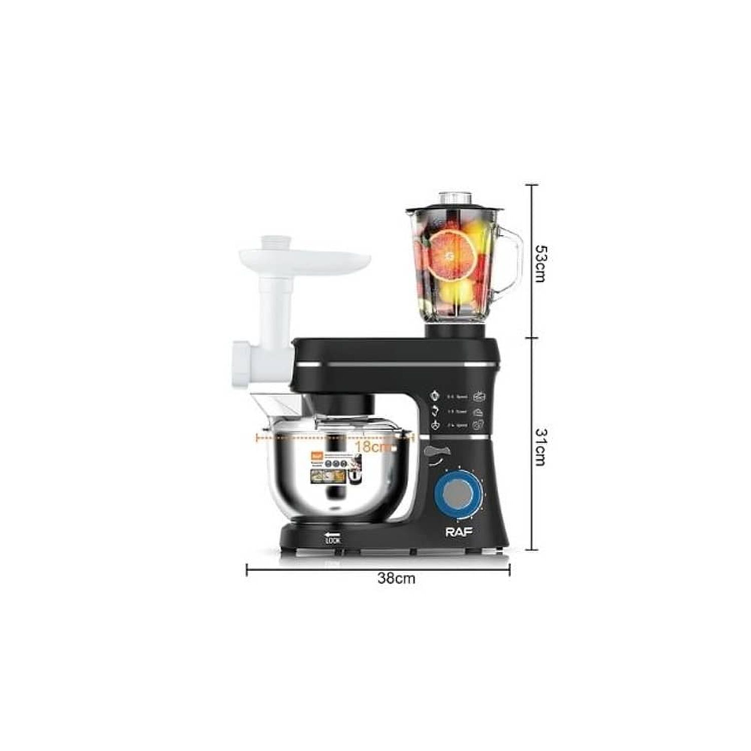 M&aacute;quina De Chef 5 En 1 Batidora De Masa Multifunci&oacute;n Picadora De Carne Moledora Exprimidor M&aacute;quina De Cocina Licuadora image number 3.0