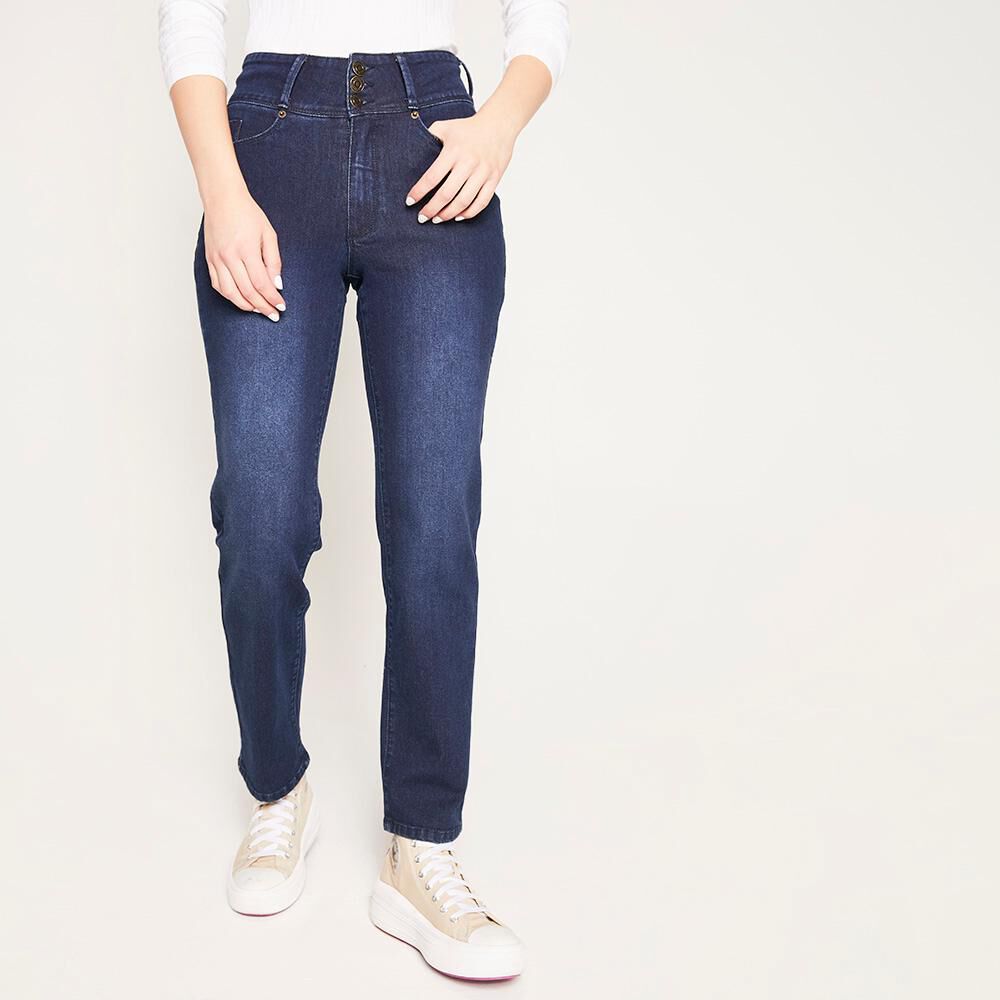 Jeans Pretina Ancha Botones Tiro Alto Sculpture Mujer Freedom en Oferta |  Hites.com
