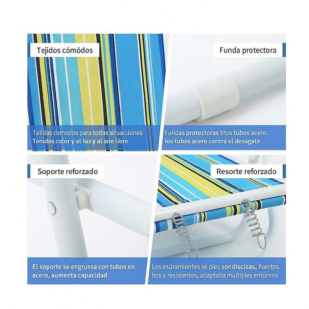 Silla Plegable Camping Picnic Piscina Verano Playa Port&aacute;til image number 6.0