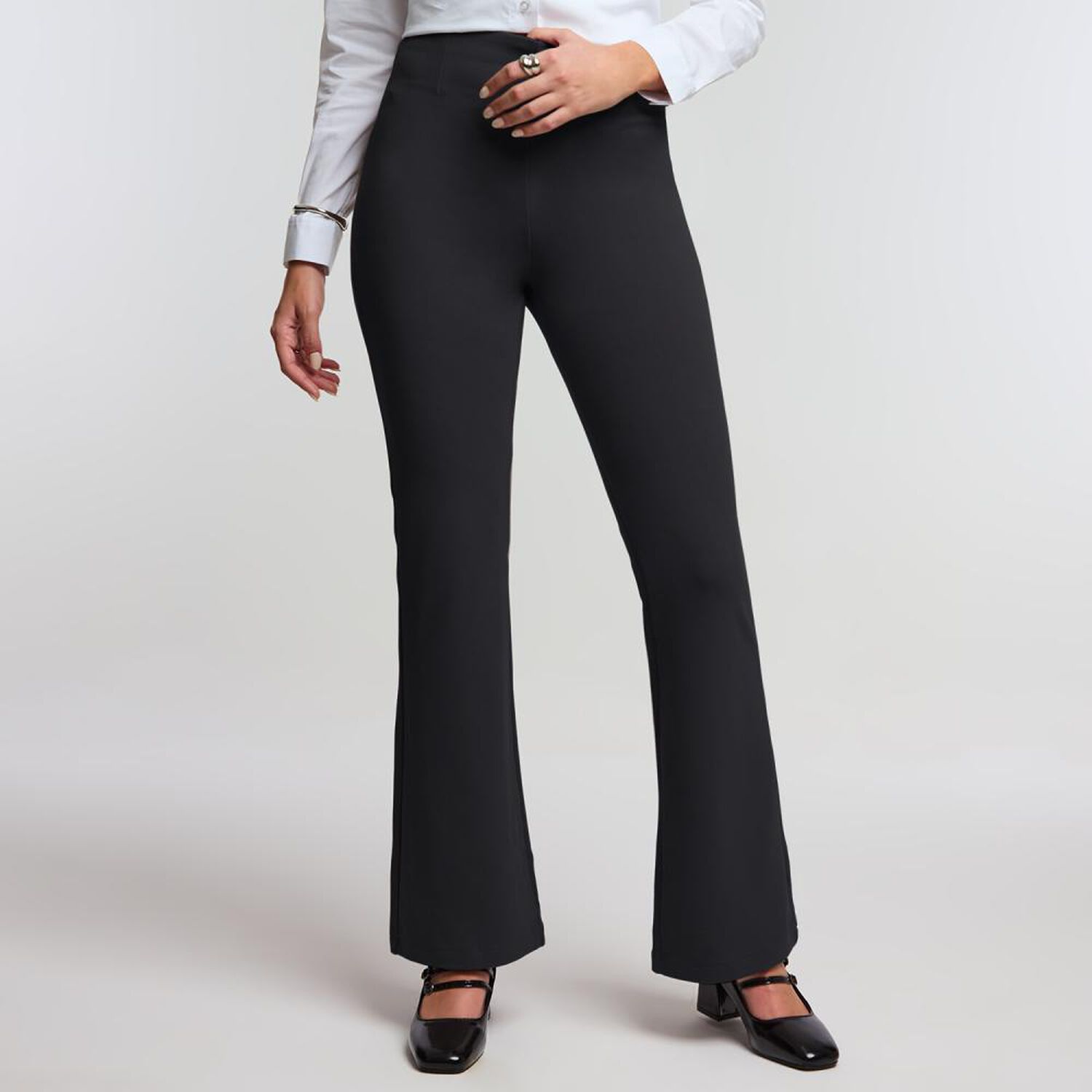 Pantal&oacute;n Cintura Elasticada Tiro Alto Wide Leg Mujer Kimera image number 0.0