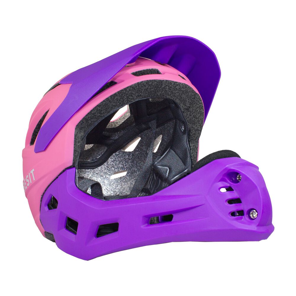 Casco Integral Bici Cross Rejilla Desmontable Rosado Morado image number 0.0