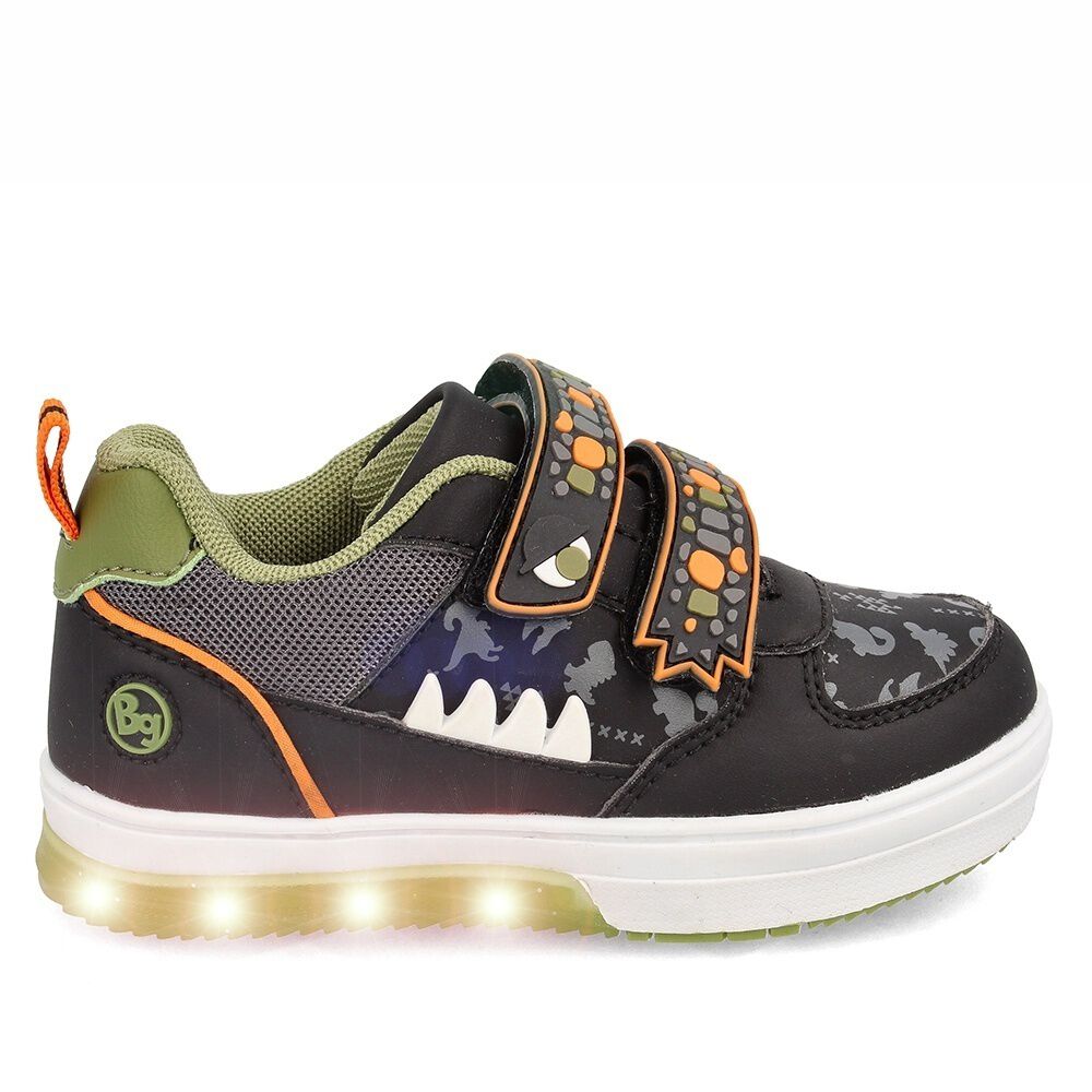 Zapatilla Ni&ntilde;o Bubblegummers Luces Neon Negro-naranja image number 7.0