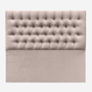 Respaldo De Cama Capiton&eacute; Premium Felpa Beige Queen