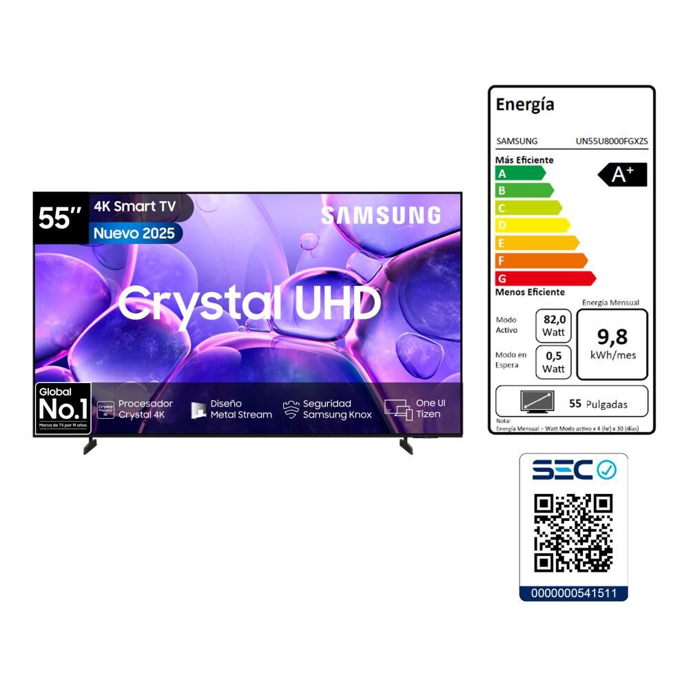 Led 55" Samsung U8000F / Ultra HD 4K / Smart TV 2025 image number 8.0