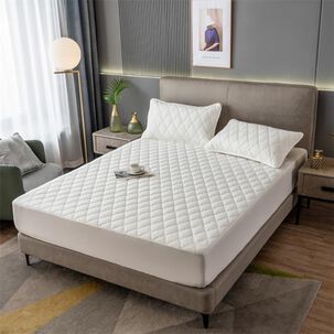 Cubrecolch&oacute;n Impermeable 2p + 02 Fundas De Almohada Blanco