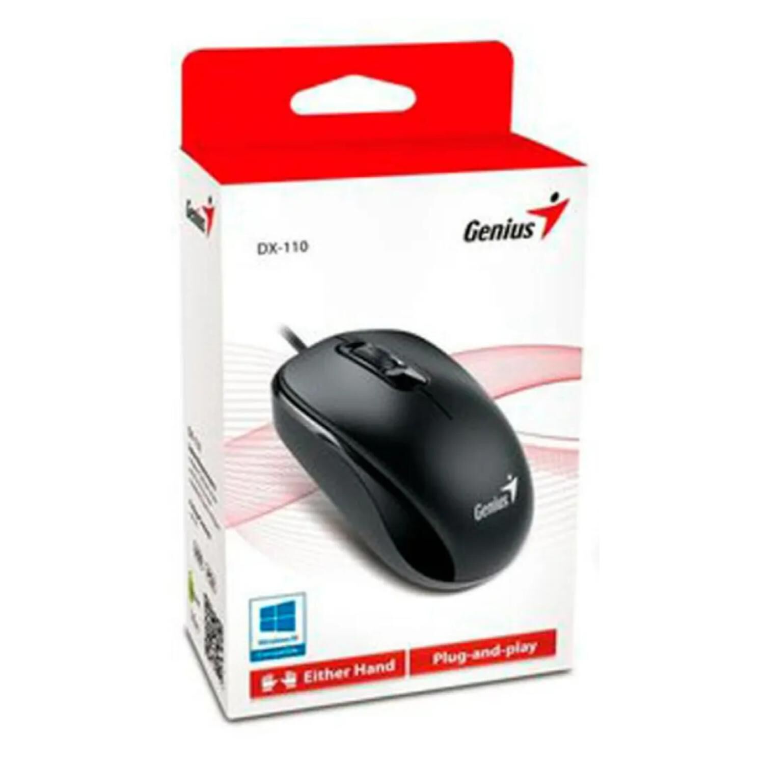 Mouse Alambrico 3 Botones 1000dpi Dx-110 Negro image number 1.0