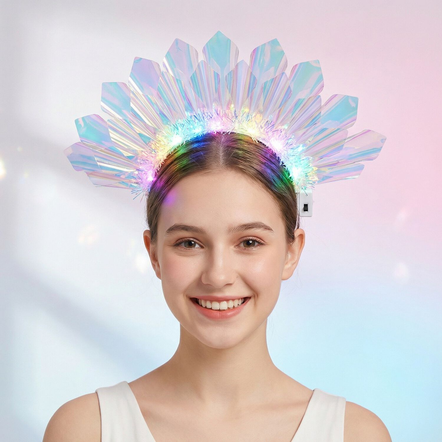 Diadema Corona Led Tipo Cristal Para Halloween Y Cosplay image number 0.0