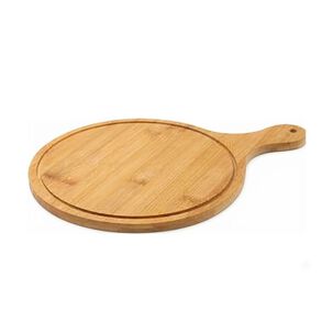 Bandeja Pizza Madera Bamb&uacute; Circular Asa Colgador 50cm