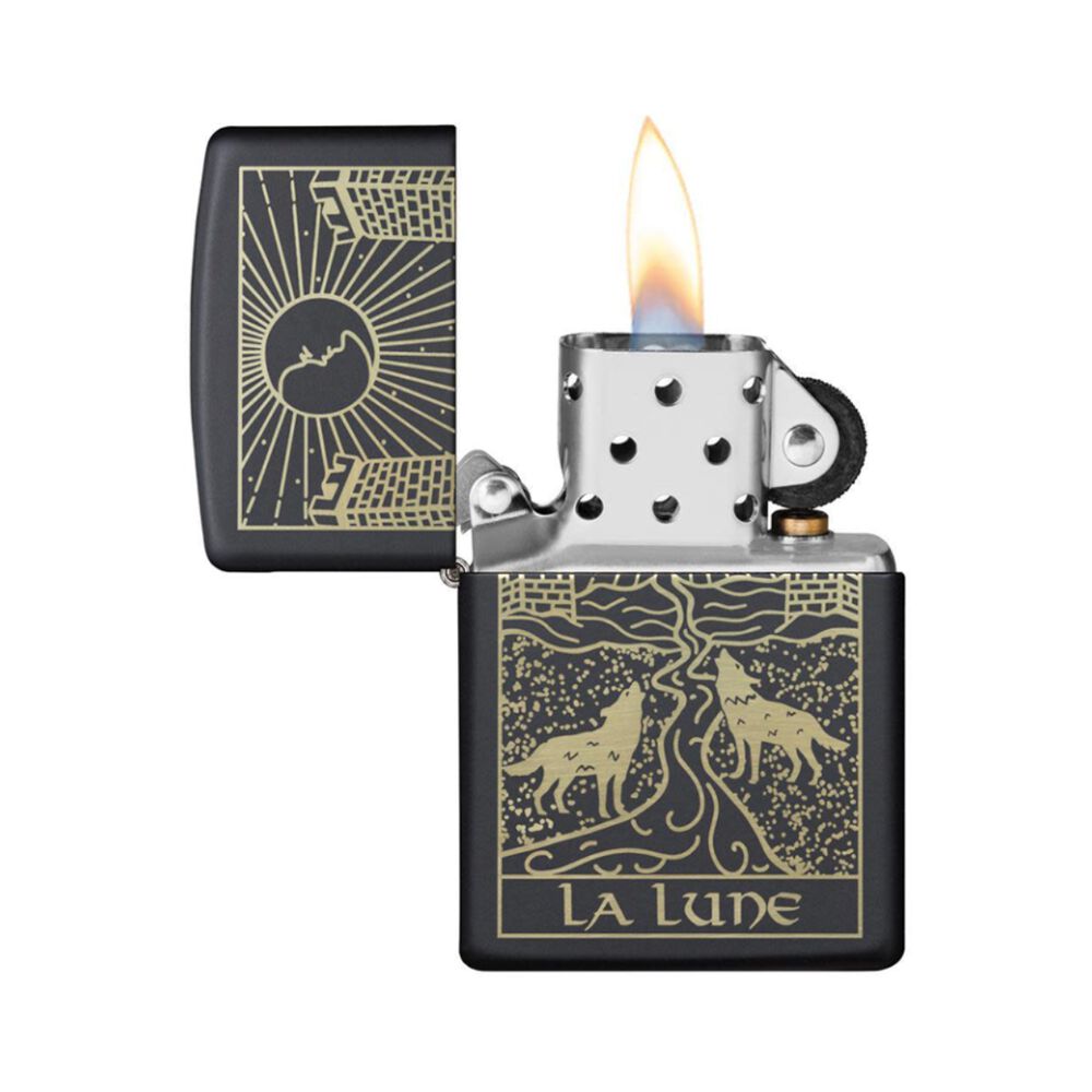 Encendedor Zippo Wolf Tarot Card Design Negro Zp218.mp402654 image number 1.0