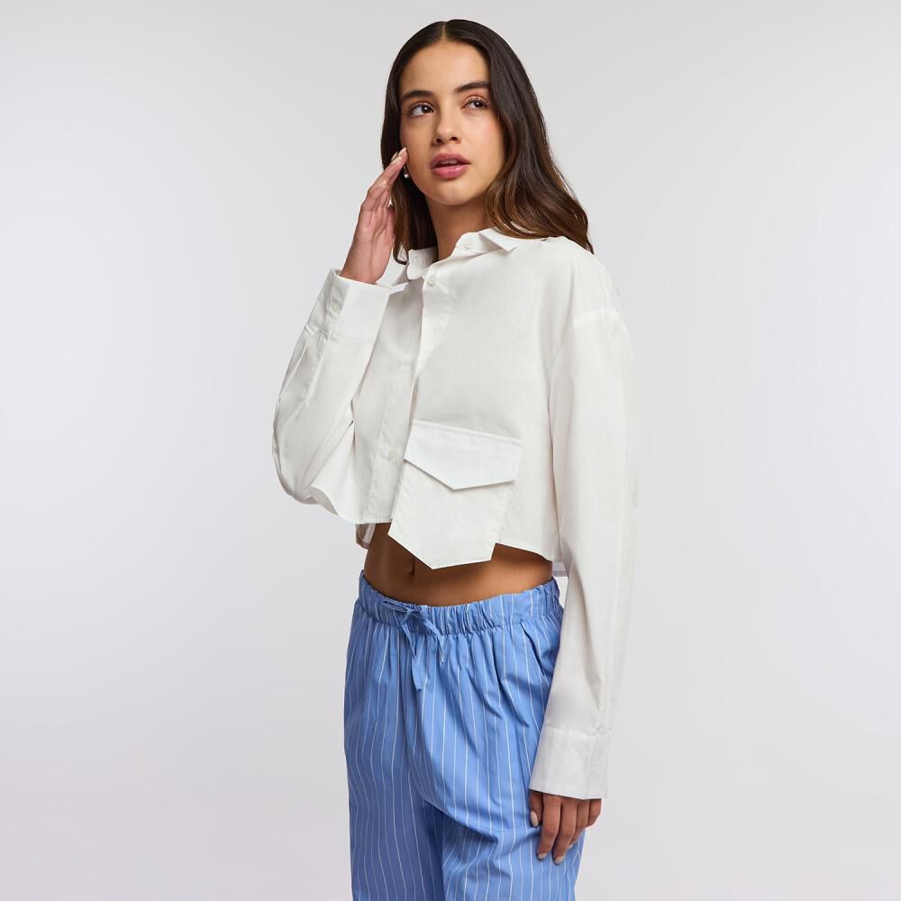Blusa Corta Manga Larga Cuello Camisero Mujer Freedom image number 2.0