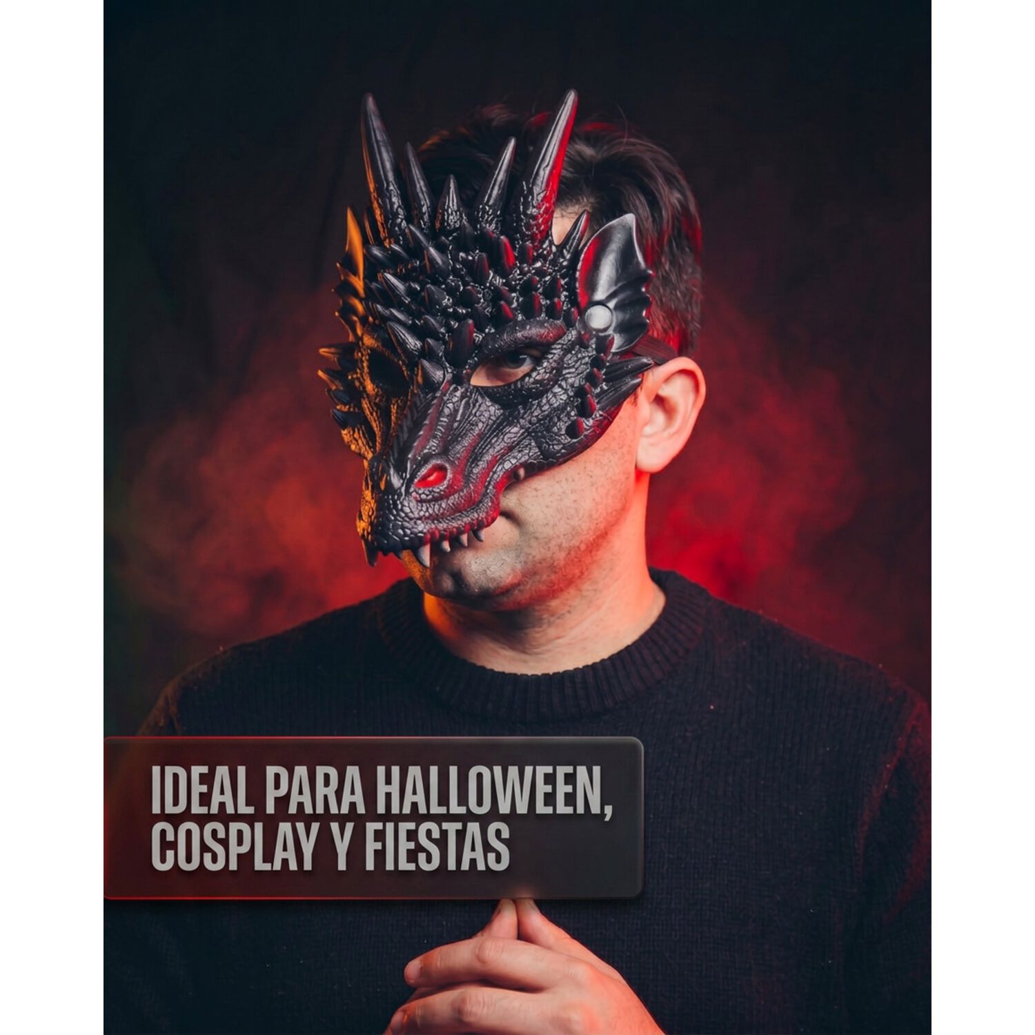M&aacute;scara De Drag&oacute;n 3d Suave C&oacute;moda Cosplay Halloween Fiesta image number 3.0
