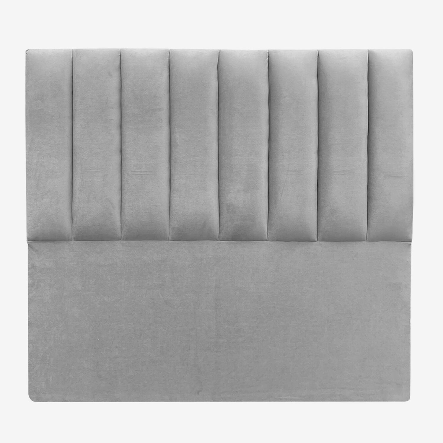 Respaldo De Cama Tubular Vertical Felpa Gris Plata 2 Plazas image number 0.0