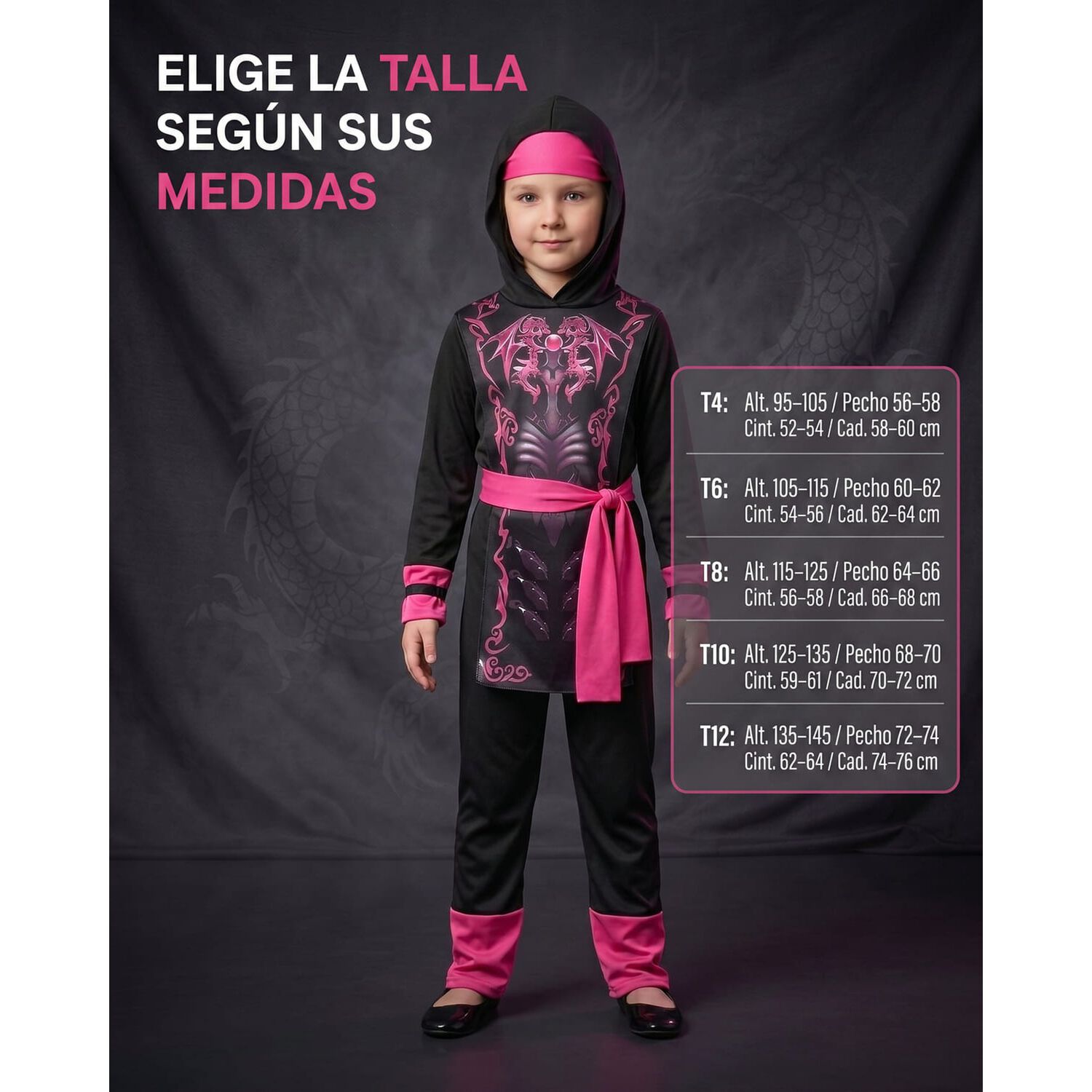 Disfraz Premium Ninja Dragon Esqueleto Camuflaje Infantil image number 14.0
