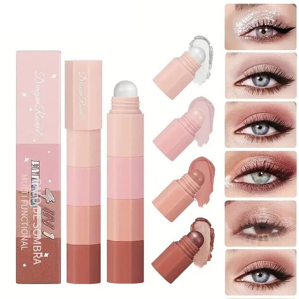 Sombra De Ojos Lapiz Perlado Cremoso Maquillaje 4 Tonos Claros
