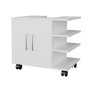 Mueble Ba&ntilde;o Piso Lavamanos 2 Puertas Fm-009b - Blanco