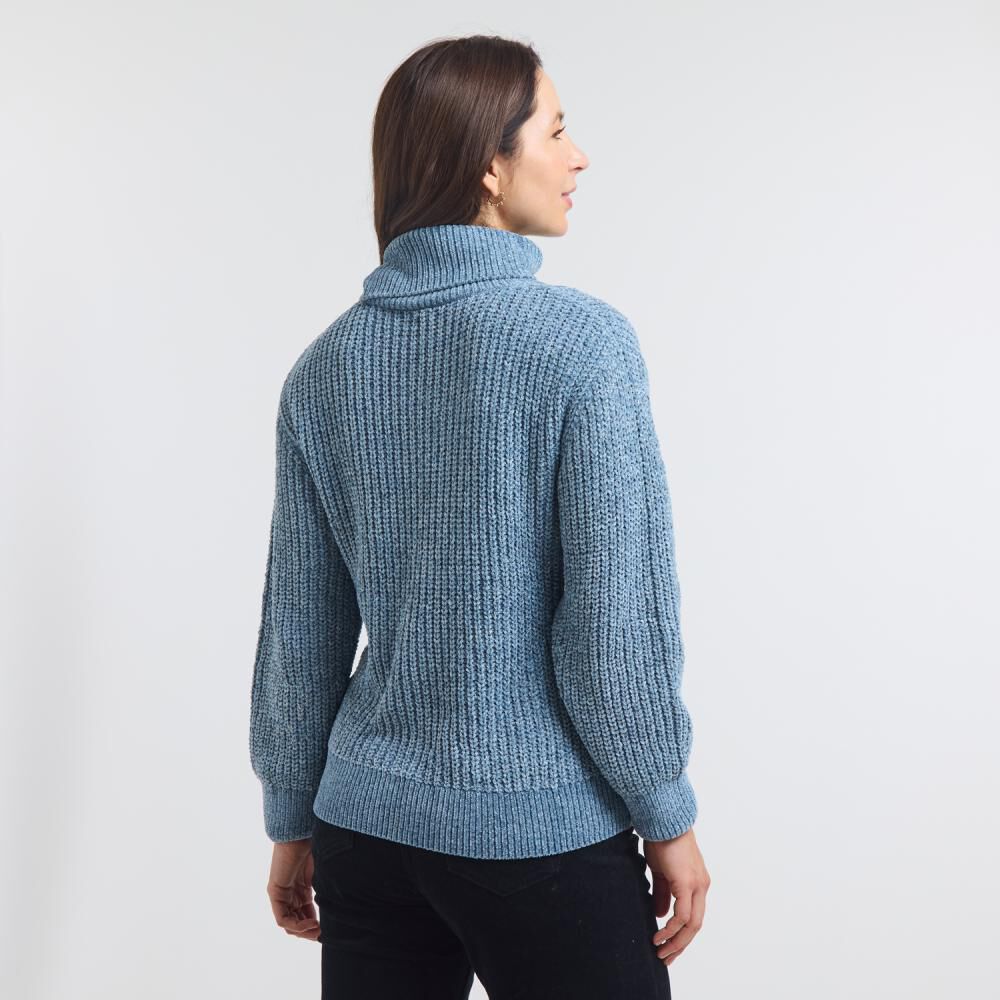 Sweater Trenzado Con Aplicación Lurex Cuello Alto Mujer Geeps image number 3.0