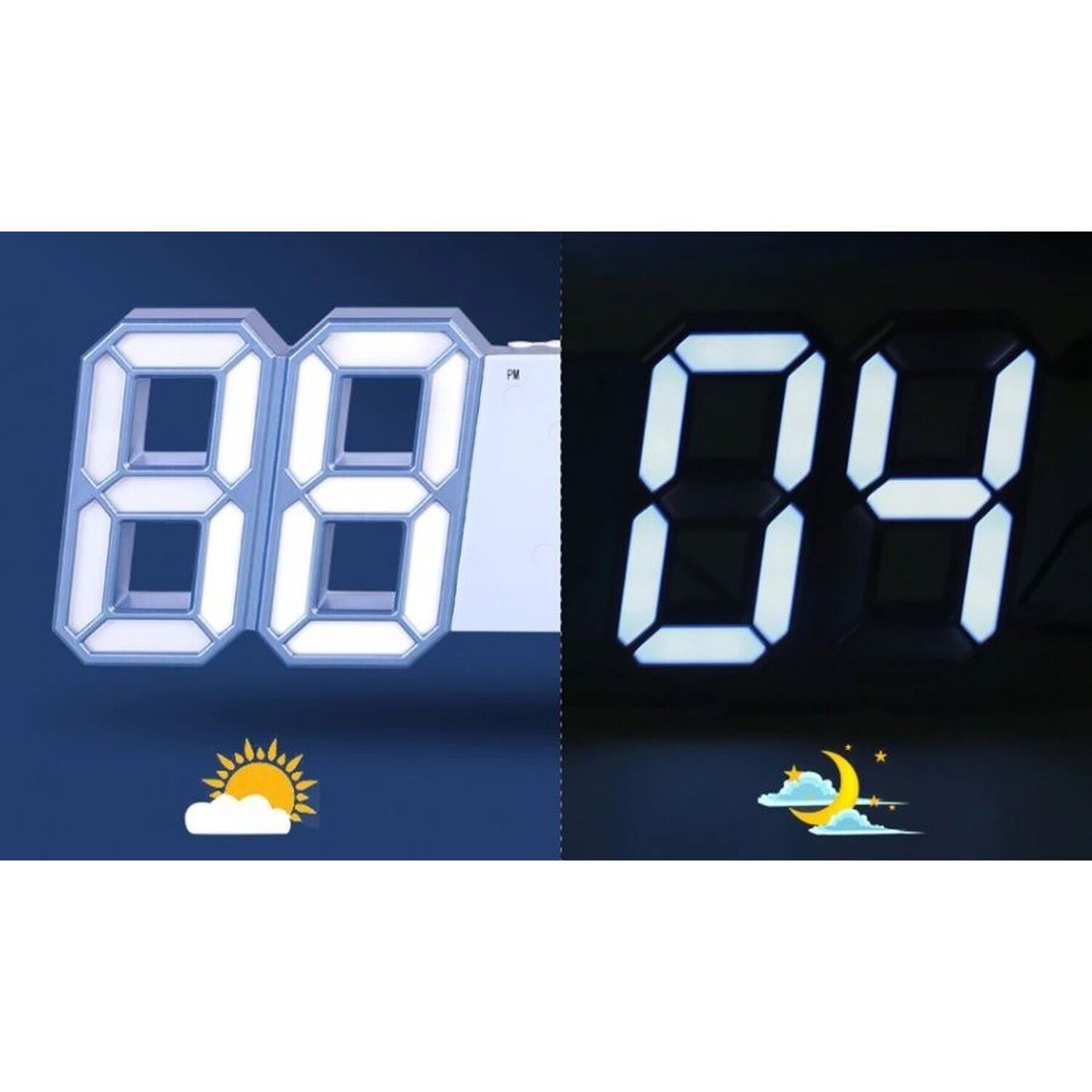 Reloj Despertador Digital Led Control Voz Brillo Ajustable image number 3.0